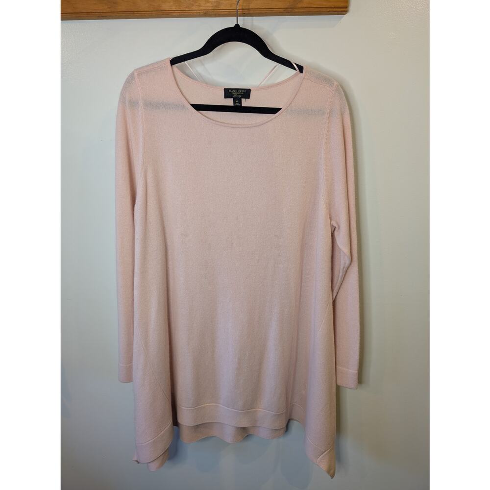 Charter Club 100% Cashmere Light Petal Pink Crewneck Sweater Soft Luxury Cozy XL